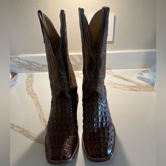 HORSE POWER BY ANDERSON BEAN MEN'S CROCODILE PRINT BOOTS SIZE 8.5 - Picture 2 of 7